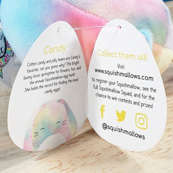 Squishmallow Candy the Bunny 4.5" UltraSoft Easter Holiday Plush Toy NWT - Picture 11 of 12
